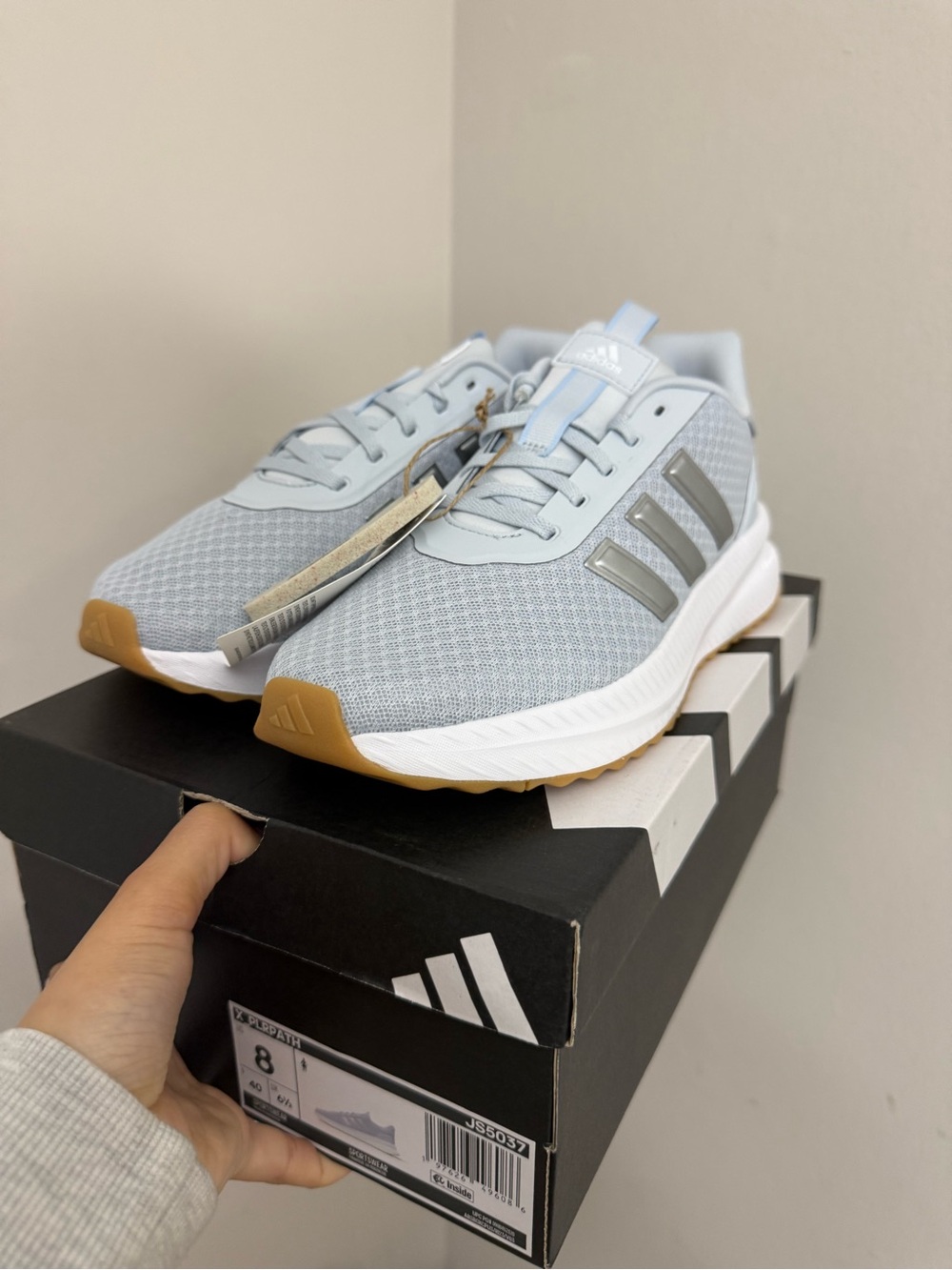 adidas Women's Light Grey Mesh Athletic Sneakers CloudFoam